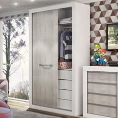 Guarda-Roupa Solteiro 2 Portas 4 Gavetas Fresno 1440 - Percasa