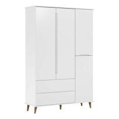 Guarda Roupa De Bebê Retro 4 Portas E 2 Gavetas Com Pés - Peternella