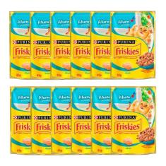 Kit 12 Ração Úmida para Gatos Friskies Adultos Sabor Atum ao Molho em 