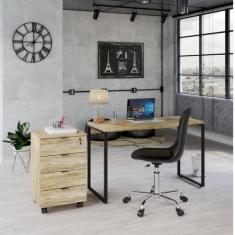 Conjunto Home Office 2 Peças com 1 Escrivaninha e 1 Gaveteiro Kuadra 4