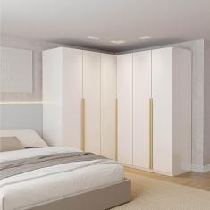 Guarda-roupa Modulado 3 Peças 6 Portas Jade Cabecasa Madeiramadeira Branco Fosco
