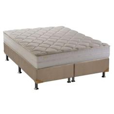 Cama Box Queen: Colchão Anatômico Herval D28-ag65 Joy + Base Crc Suede Clean(158x198)