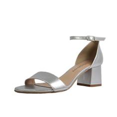 Sandália Salto Baixo Grosso Luiza Sobreira Prata Mod. 4074