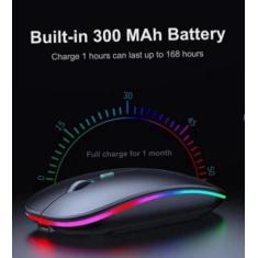 Mouse sem fio RGB Recarregavel para Tablet Notebook PC - Bul Eletronic