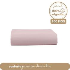 Lençol de Cima Percal 100% Algodão 200 Fios sem Elástico Solteiro Toqu