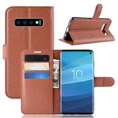Capa para Samsung S10, carteira flip de couro PU premium com compartimento para cartão, suporte e fecho magnético [capa interior à prova de choque de TPU] Compatível com Samsung S10