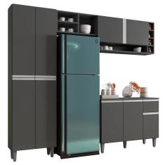 Cozinha Modulada Completa 230cm Com Balcão e Armário Aéreo Vanessa - AJL Móveis