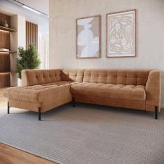 Sofá 3 Lugares com Chaise Terminal Cod. 2872 Zênite Yescasa Terracota