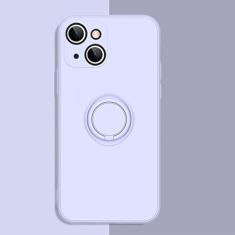 Capa de telefone de silicone líquido macio para iPhone 11 12 13 Pro Max 13Mini XS Max X XR 7 8 Plus SE 2020 Stand Ring Capa à prova de choque, roxa, para iPhone 13 Pro