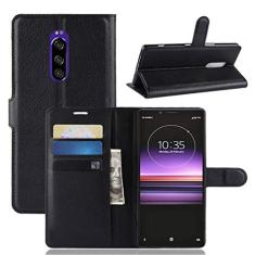 Capa para Sony XZ4, capa carteira flip de couro PU premium com compartimento para cartão, suporte e fecho magnético [capa interior à prova de choque de TPU] Compatível com Sony XZ4