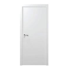 Kit Porta de Madeira Lisa Laqueada 210cmx60cm Moldufama Esquerda Branco