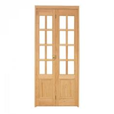 Kit Porta de Madeira Camarão Pe71 Gold Esel 213cmx94cmx12cm Natural