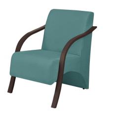 Poltrona Vênus 1 Lugar Braço Madeira D Salla Suede