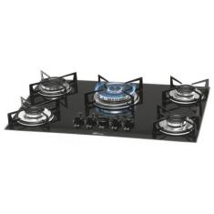 Cooktop Fischer 5 Bocas Mesa Vidro Tripla Chama Preto - Bivolt, Bivolt