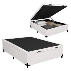 Cama Box Baú Casal Sintético SerenePrime Branco 138x188x44