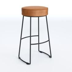 Banqueta Nice em Aço Industrial Yescasa Preto/ Caramelo