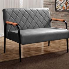 Namoradeira Cadeira Decorativa Sala, Recepção, Escritório Ludmilla Cinza grafite