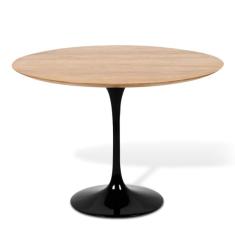 Mesa De Jantar Tulipa Saarinen Redonda 90 Cm Tampo Freijó Cores Preto