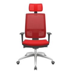 Cadeira Office Brizza Tela Vermelha Com Encosto Assento Aero Vermelho 