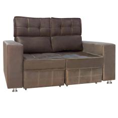Sofá Retrátil e Reclinável 2 Lugares Londres 1.60cm com Molas Veludo Speciale Home