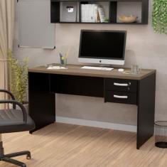Mesa De Escritório Escrivaninha 1.20x60 C/gaveteiro Netmobil, Nogal