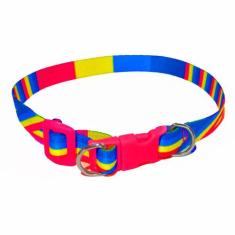 Coleira Exclusiva Leedog Ajustável Para Cachorro, Colorida, P