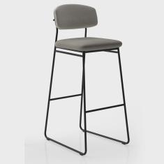 Banqueta Alta para Bancada Sala de Jantar Encosto e Assentos Estofados Linha Jaraguá.