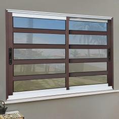 Janela Elite com Travessas 2 Folhas Moveis 100 X 120 Vidro Reflex