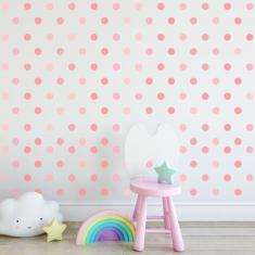 Adesivo Infantil Bolinhas Tons de Rosa 420un - Quartinhos