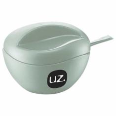 Açucareiro Plástico De Mesa com Tampa e Colher UZ 300ml, Verde