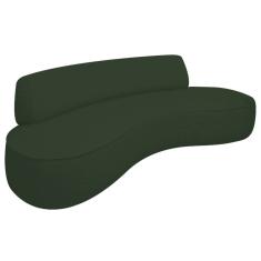 Sofá Curvo 2 Lugares Amsterdã 160cm Linho - Doce Sonho Móveis Cor Verde