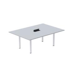 Mesa Reunião 200cm X 120cm Mrcpb2012 Cinza-branco