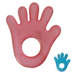 Mordedor Bebe Maozinha Água Gelado Alivio Gengiva Buba, Rosa