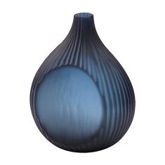 VASO DE VIDRO FOSCO AZUL