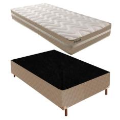 Cama Box Solteiro com Colchão D33 Unique Plus Duoface 20x88x188cm e Ba