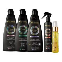 Kit Arvensis Cachos Ondulados 4 Itens + Finalizador Tec Oil