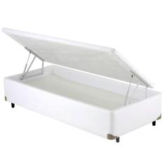 Cama Box Baú SOLTEIRO Corano Branco- 096x203