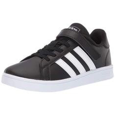 adidas Grand Court Tênis unissex infantil, Black/White/White (Hook and Loop), 11 Little Kid