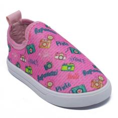 Tênis Infantil Feminino Casual Confortável Calce Fácil-Feminino