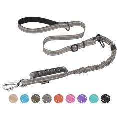 AUBELL Coleira tática para cães, resistente, de 1,2 a 1,8 m, sem puxão, para cães médios e grandes, com alça dupla acolchoada confortável e peitoral de carro, coleira refletiva ajustável forte para