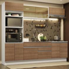 Cozinha Completa Madesa Glamy 270010 com Armário e Balcão (Sem Tampo e