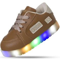 Tênis Infantil Led Masculino Confortável Menino Moderno - Beakid, Marr