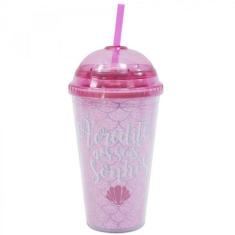 Copo Tampa Oval Rosa Sereia - Fings Store