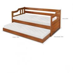 Sofá Cama Com Cama Auxiliar Em Madeira Zurique Atraente Móveis Castanho