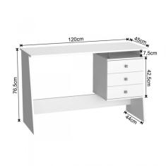 Escrivaninha 3 Gavetas Maceió Nova Mobile Mel/preto