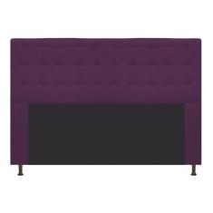 Cabeceira Estofada Dama 195 Cm King Size com Botonê Roxo