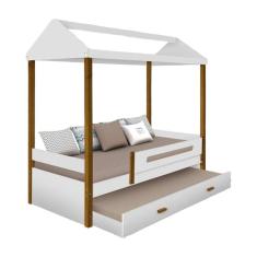 Cama Solteiro Sara Branca Auxiliar e 02 Colchões