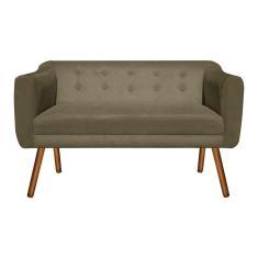 Sofá Retrô Namoradeira Julia 2 Lugares Suede Marrom Rato D'rossi