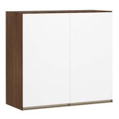Armário Para Cozinha 80 Cm 2 Portas Dourado C/ Branco Polar