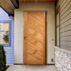 Kit Porta de Madeira 210x82cm Batente 11cm Spazio Eco Uniportas  Marroml